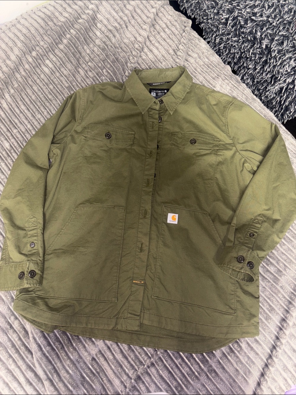 Carhartt Olive Green Workshirt Jacket